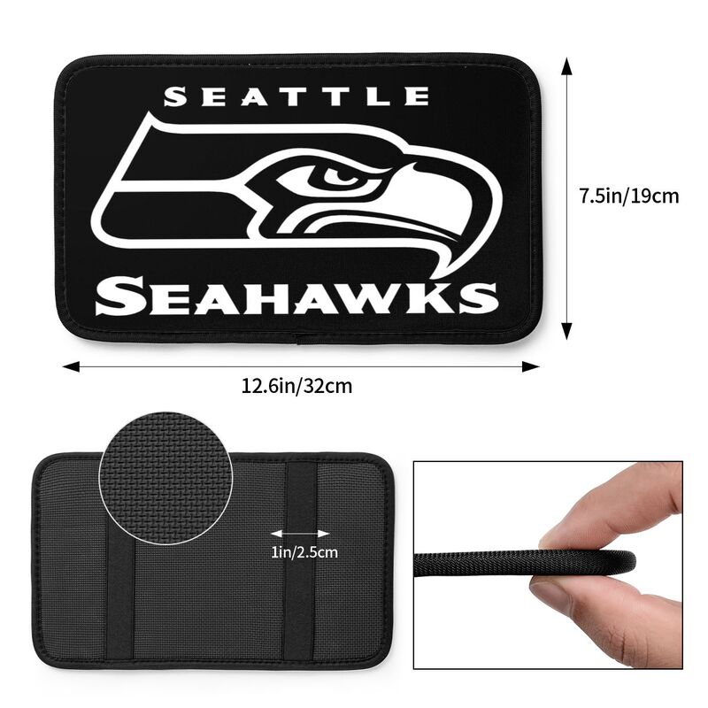 Car armrest box pad Seattle Seahawks 3 Printed center armrest box pad protective pad