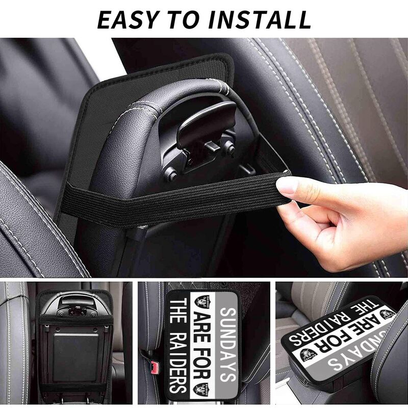 Las Vegas Raiders Personalized printed car armrest cover Car handrail box cushion