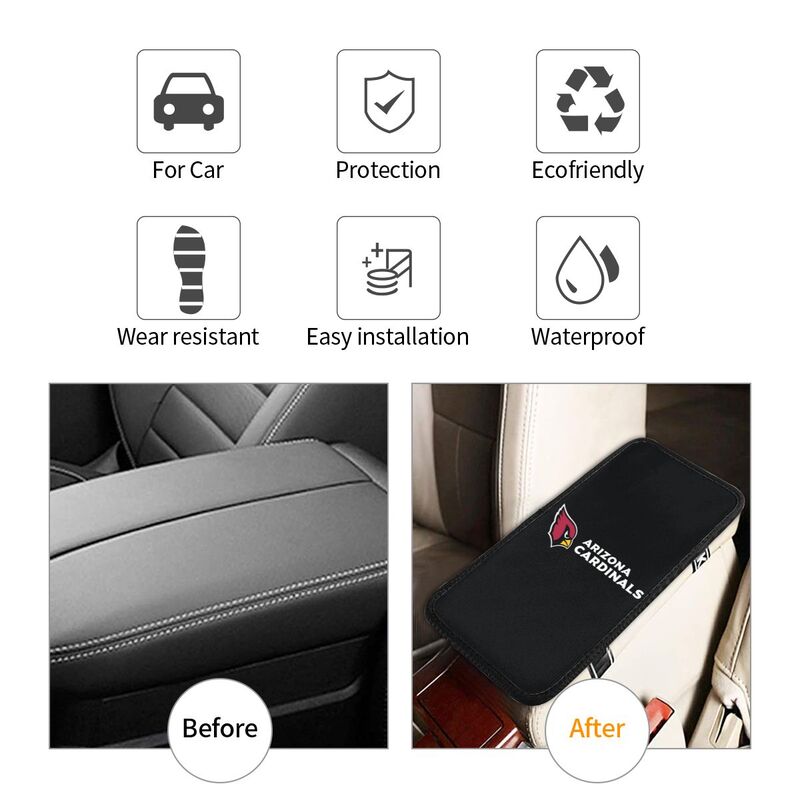 Arizona Cardinals Printed car center armrest box pad anti slip pad