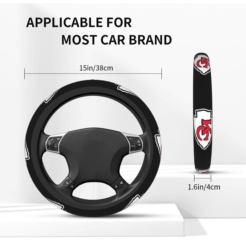Kansas City Chiefs Printed elastic steering wheel cover car steering wheel protective cover