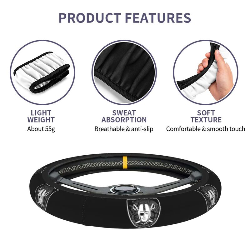 Las Vegas Raiders 4 Printed breathable anti slip cover elastic steering wheel cover