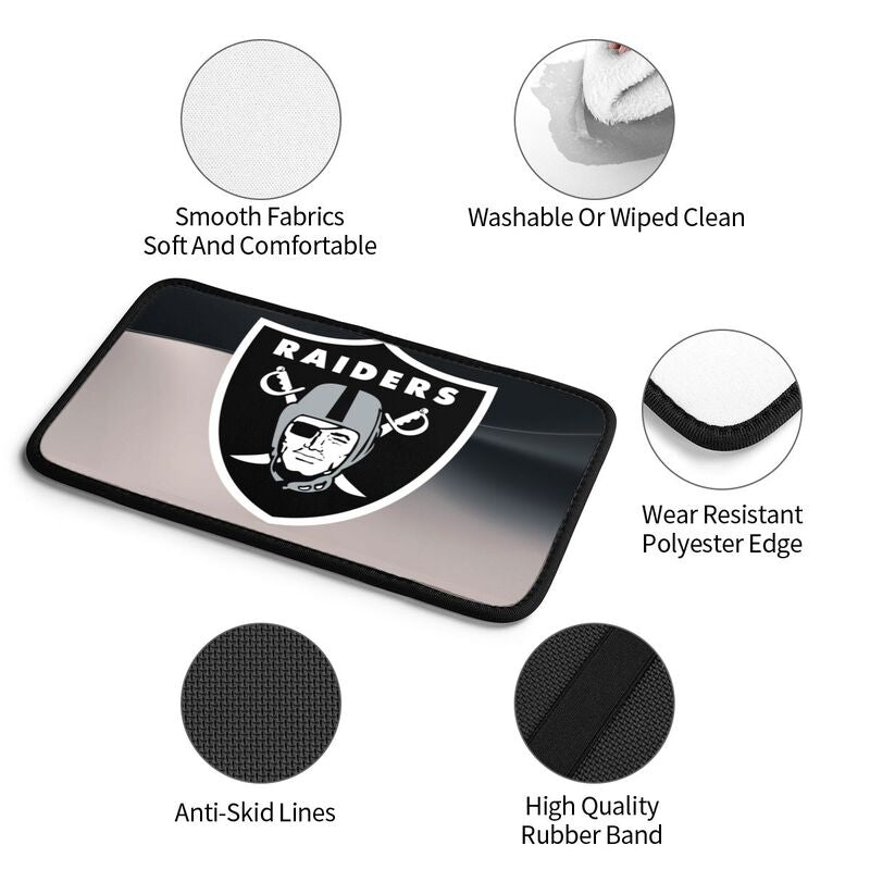 Car armrest box pad Las Vegas Raiders7 Printed central armrest box pad anti slip pad