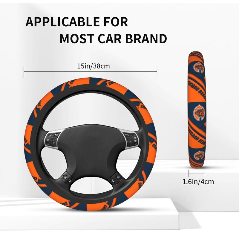 Chicago Bears Printed car protective cover elastic steering wheel cover