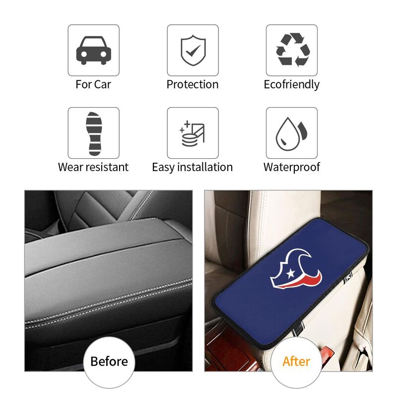 Houston Texans Printed car armrest box pad elbow protection pad