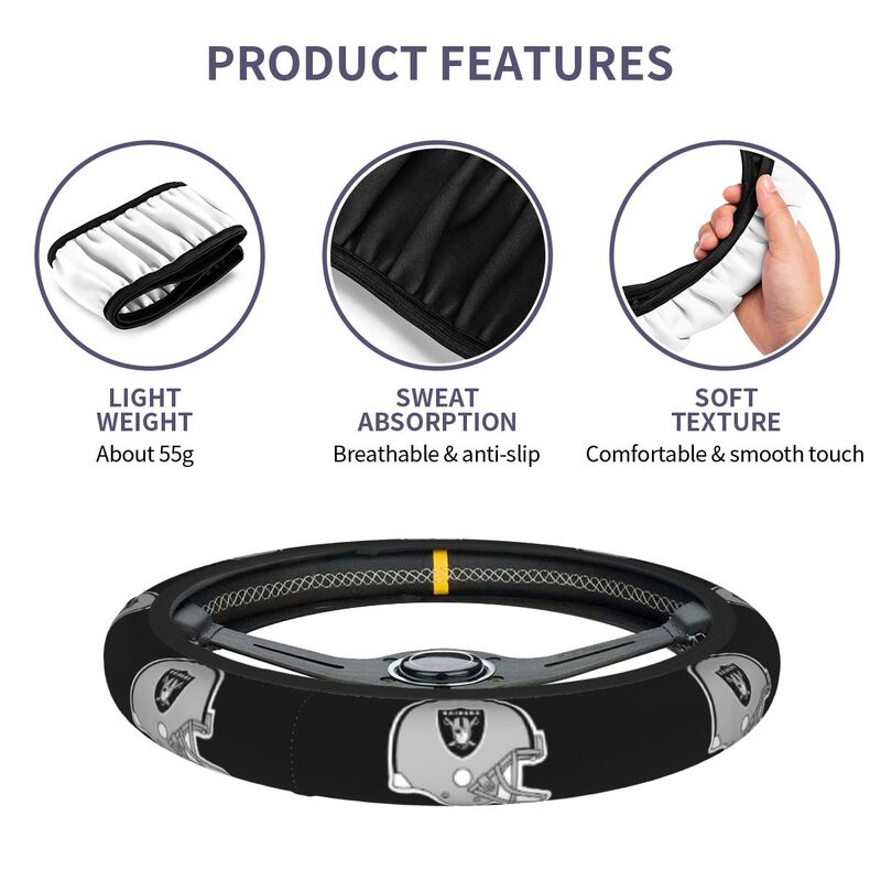 Las Vegas Raiders 1 Printed breathable anti slip cover elastic steering wheel cover