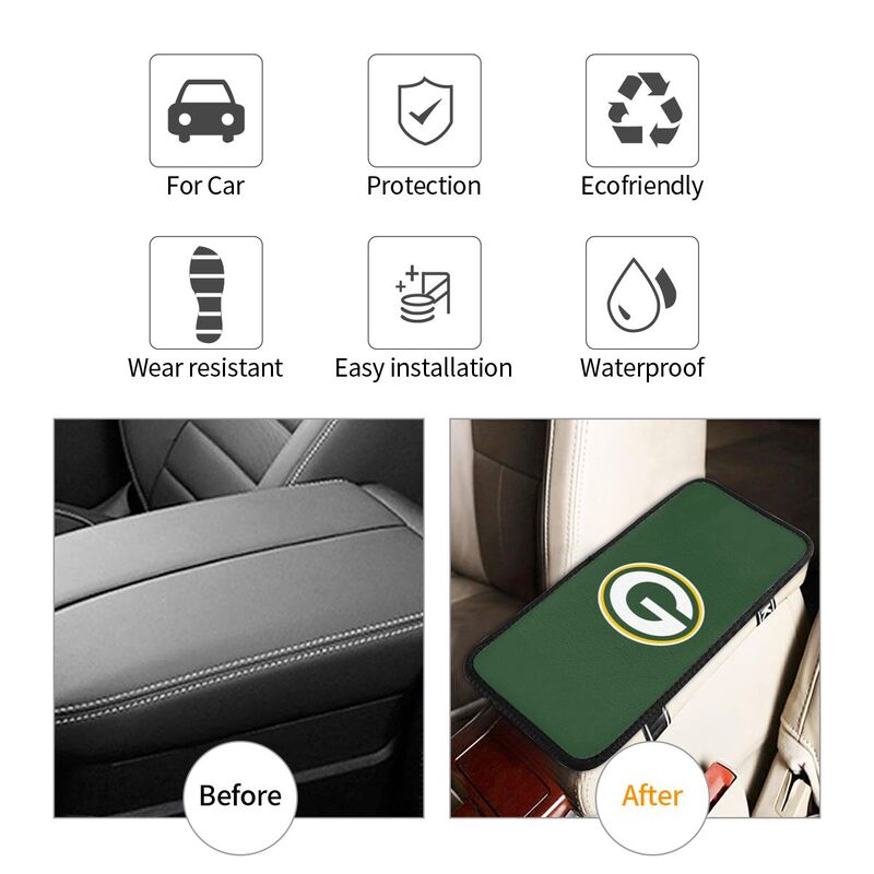 Green Bay Packers Printed car armrest box pad elbow protection pad