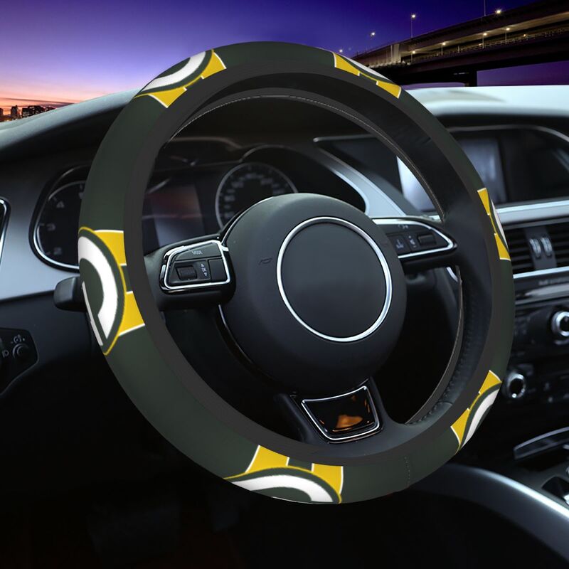 Green Bay Packers 2 Printed breathable elastic steering wheel cover anti slip cover