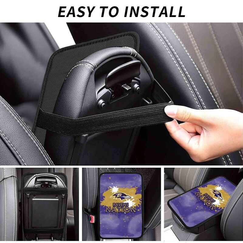 Baltimore Ravens print car center console armrest pad Car armrest box protective cover