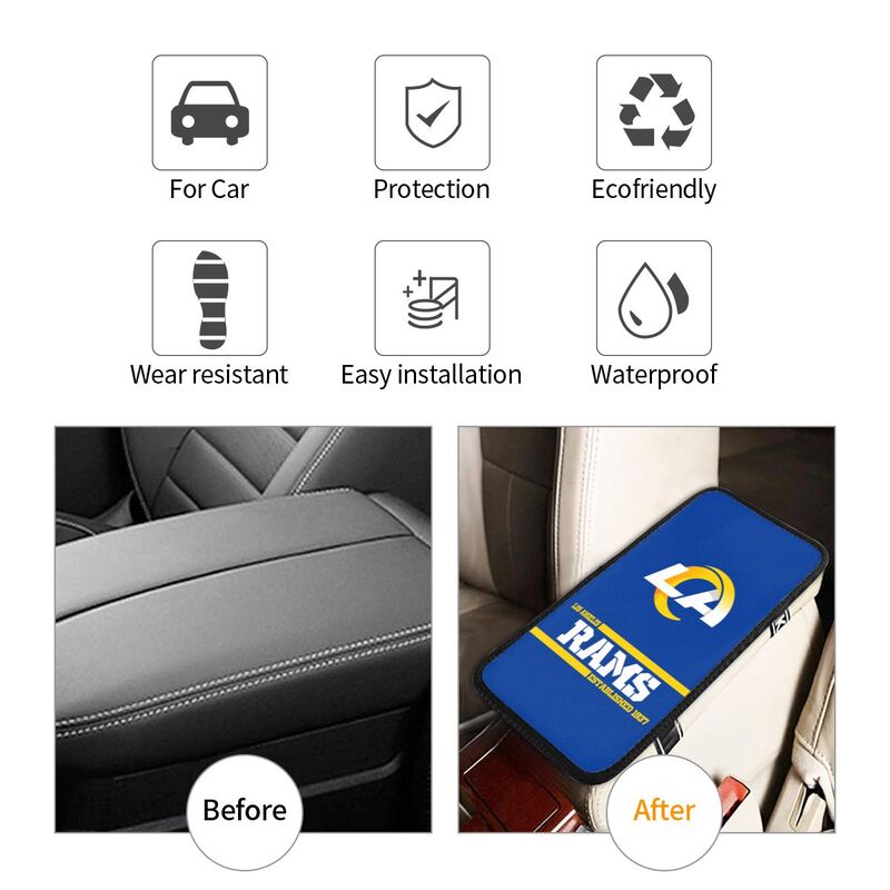 Los Angeles Rams Printed car armrest box pad Protective pad