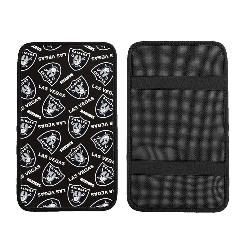 Car armrest box pad Las Vegas Raiders4 Printed central armrest box pad anti slip pad