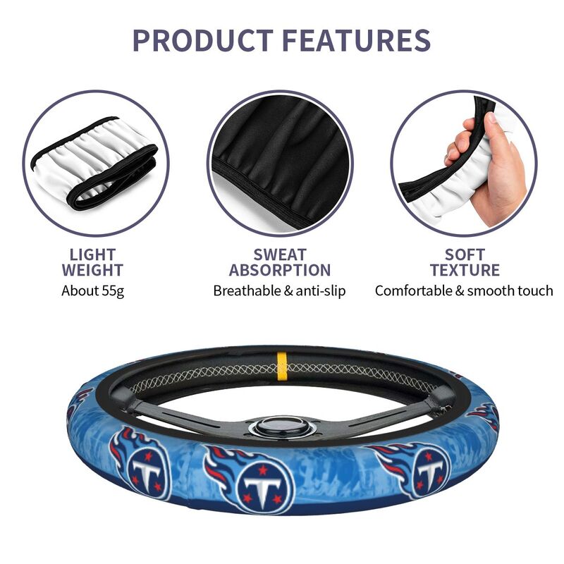 Tennessee Titans Printed car anti-skid cover elastic steering wheel cover