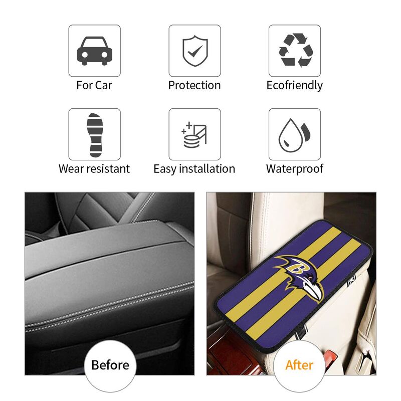 Baltimore Ravens Printed car armrest box pad anti-abrasion pad