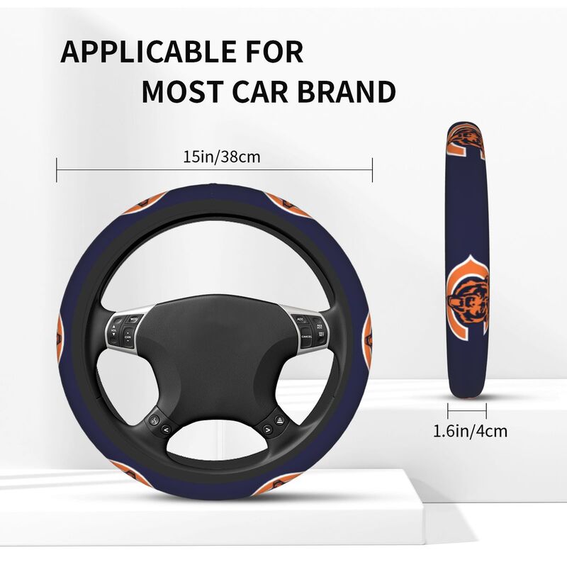 Chicago Bears Printed breathable elastic steering wheel cover anti slip cover
