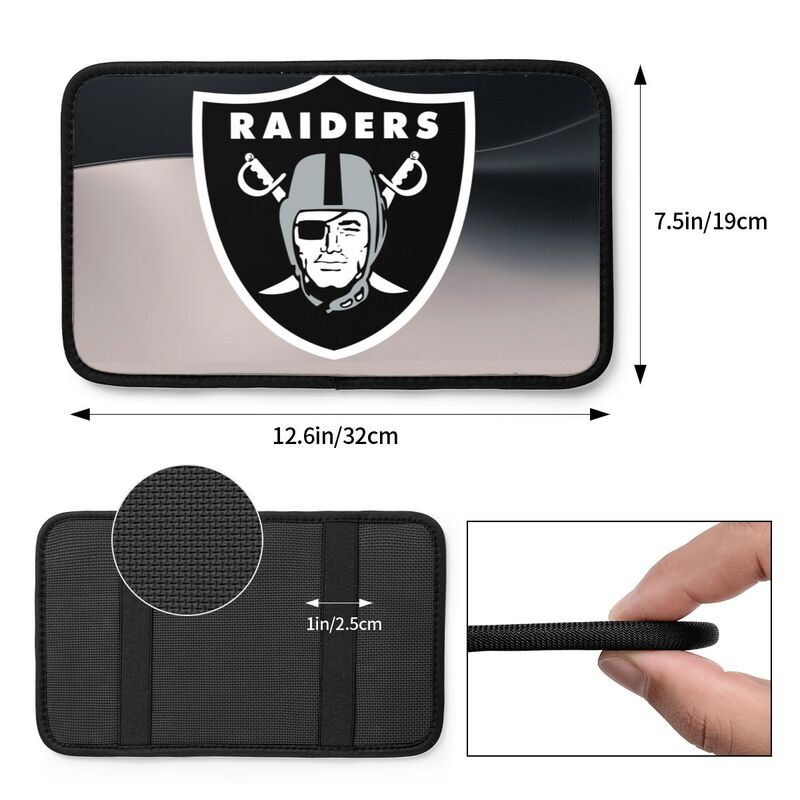 Car armrest box pad Las Vegas Raiders7 Printed central armrest box pad anti slip pad