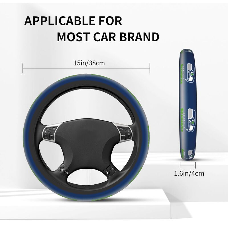 Seattle Seahawks 4 Printed car anti-skid cover elastic steering wheel cover