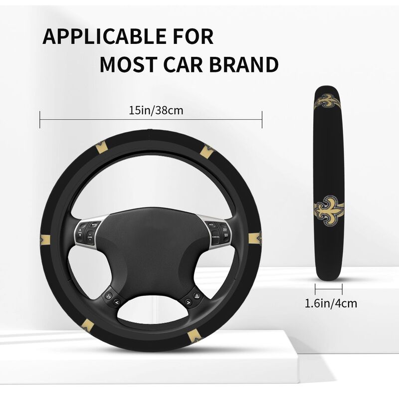 New Orleans Saints 3 Printed breathable elastic steering wheel cover