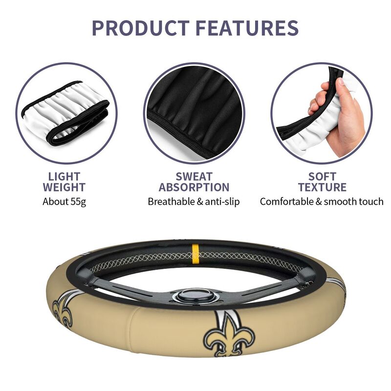New Orleans Saints 5 Printed breathable elastic steering wheel cover