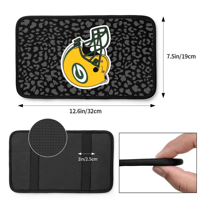 Green Bay Packers print Car handrail box cushion Personalized car armrest cover