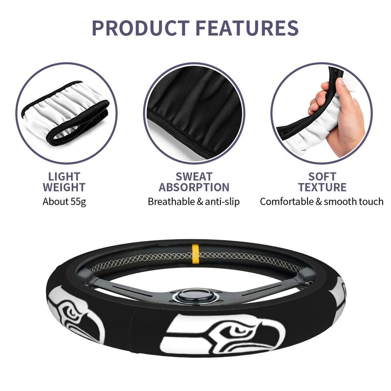 Seattle Seahawks 2 Printed car anti-skid cover elastic steering wheel cover