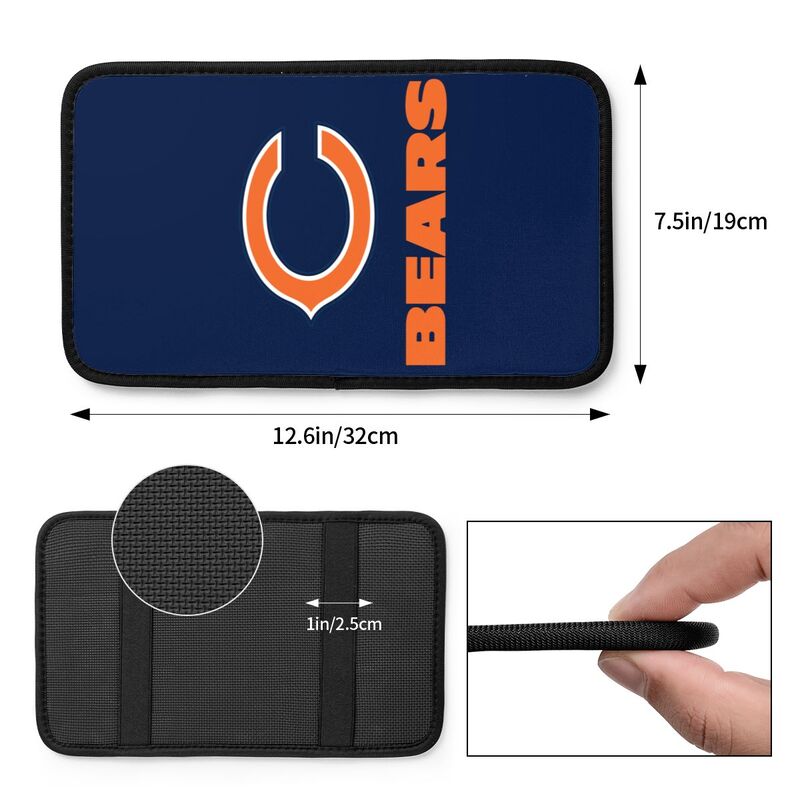 Car armrest box pad Chicago Bears 5 Printed central armrest box cushion protective pad
