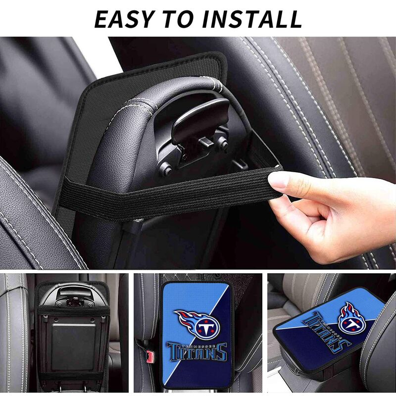 Car armrest box pad Tennessee Titans Printed central armrest box pad anti slip pad