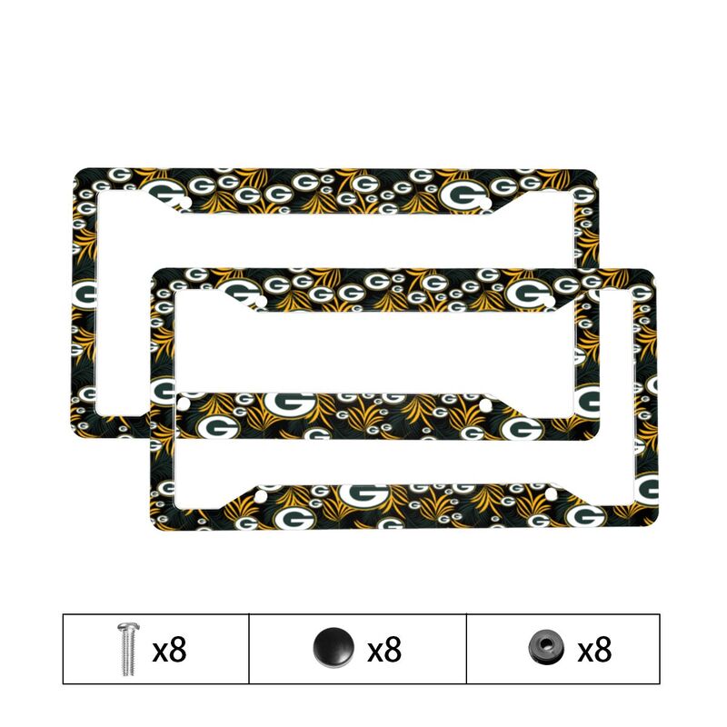 Green Bay Packers Print Car license plate frame four hole license plate holder (one pair)