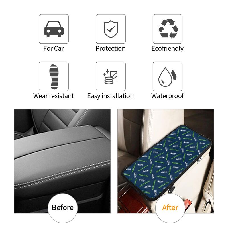 Seattle Seahawks Printed armrest protective cover car armrest box cushion