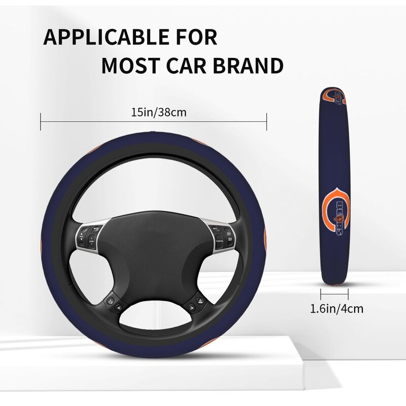 Chicago Bears 2 Printed car protective cover elastic steering wheel cover