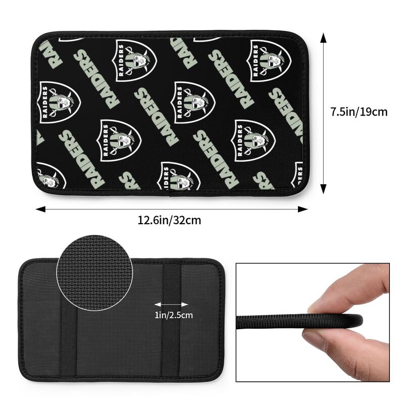 Car armrest box pad Las Vegas Raiders3 Printed central armrest box pad anti slip pad
