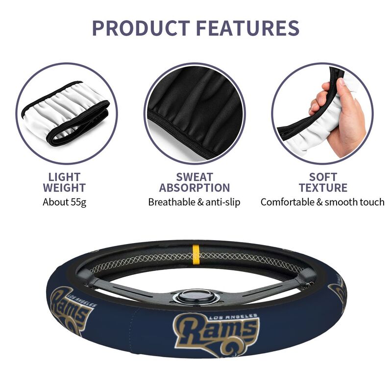 Los Angeles Rams Printed breathable elastic steering wheel cover anti slip cover