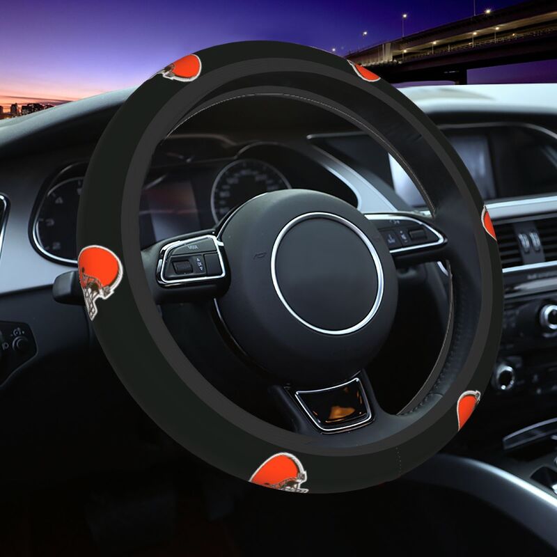 Cleveland Browns Printed breathable elastic steering wheel cover anti slip cover