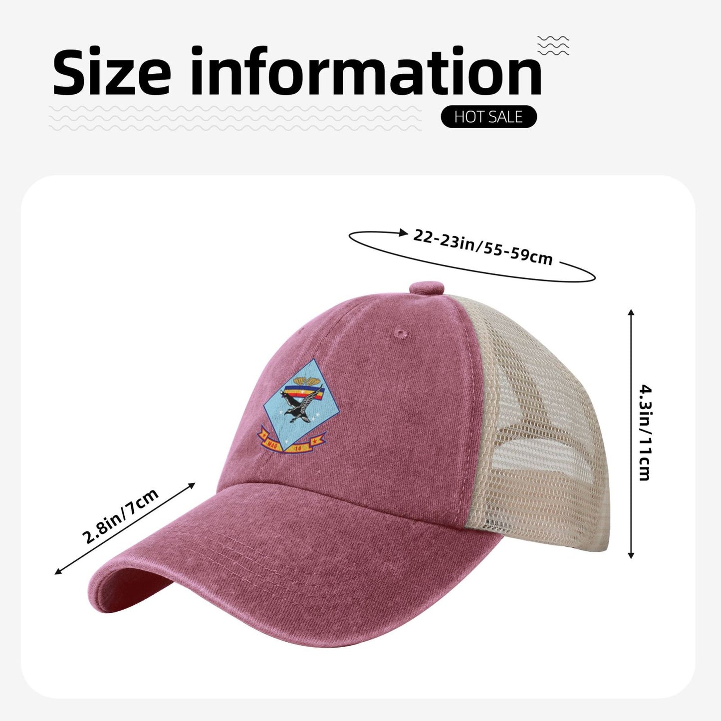 MAG 14 Insignia Printed unisex baseball cap adjustable grid baseball cap veteran gift