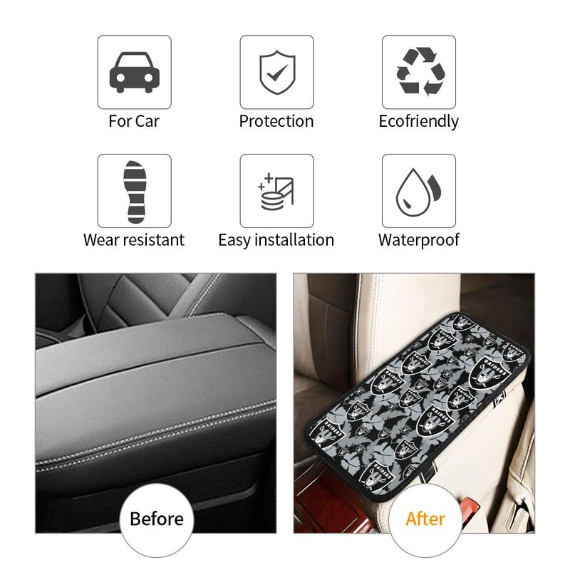 Las Vegas Raiders printing Center console armrest pad car armrest protective cover car