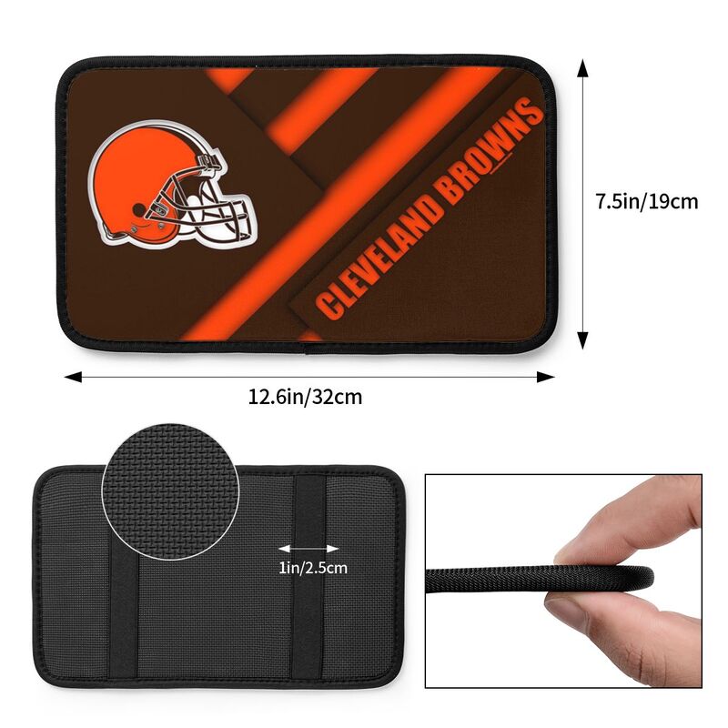 Car armrest box pad Cleveland Browns 2 Printed central armrest box pad protective pad