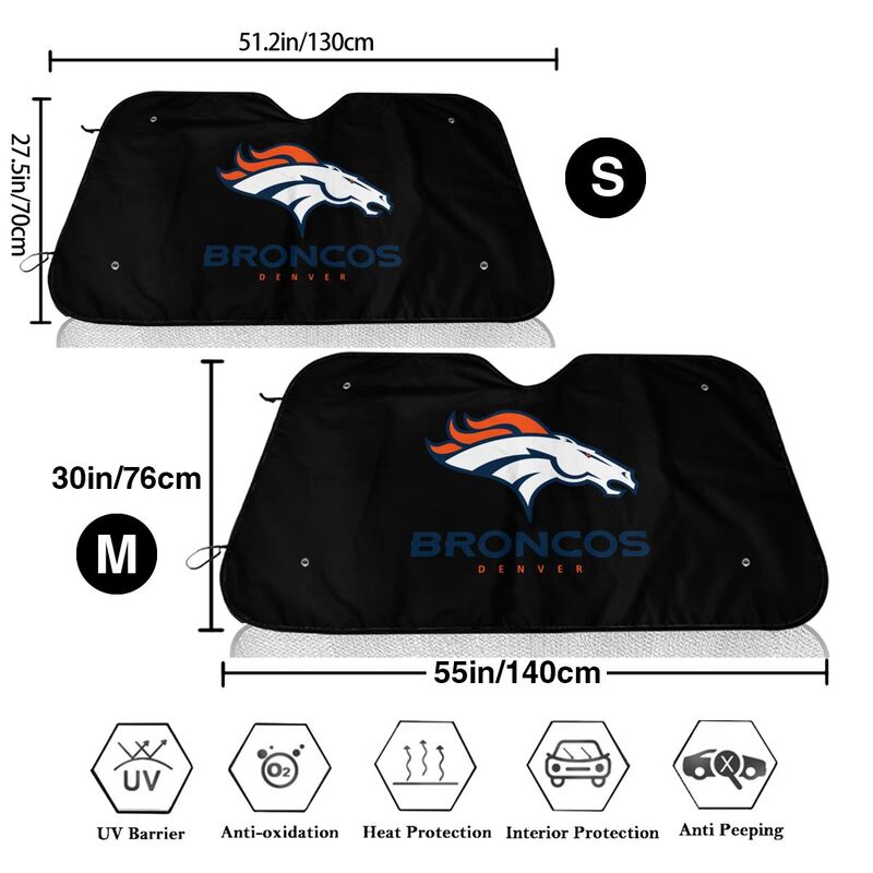 Denver Broncos 3 Printing suitable for front Car windshield sunshades Car windshield sunshades