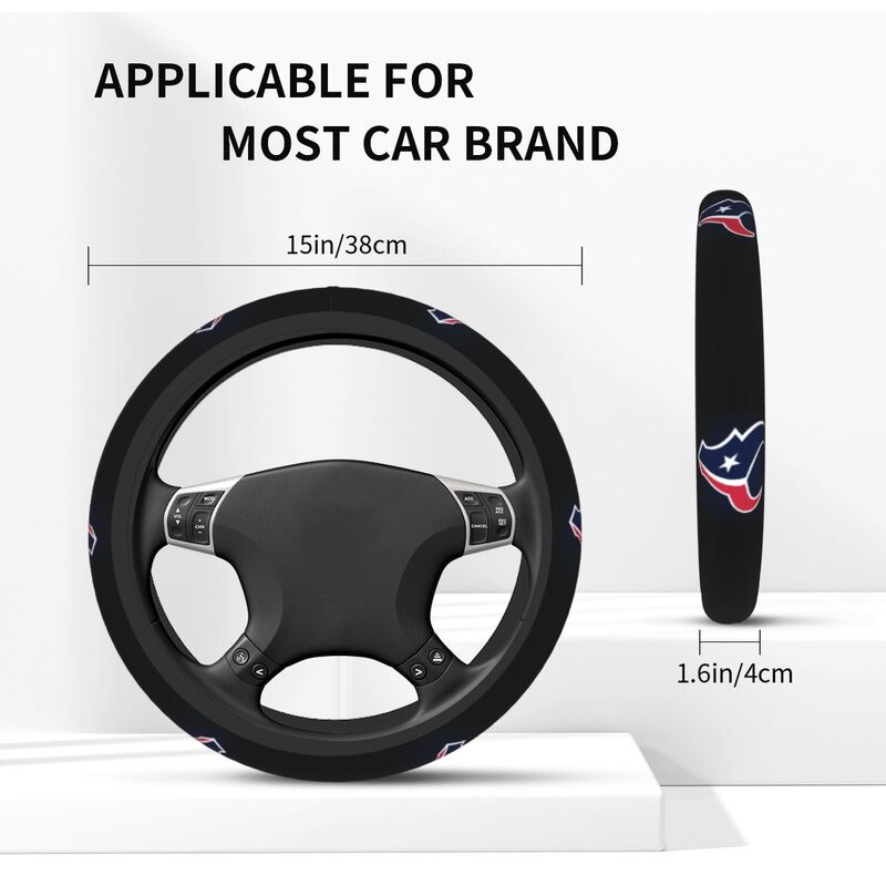 Houston Texans 3 Printed breathable elastic steering wheel cover