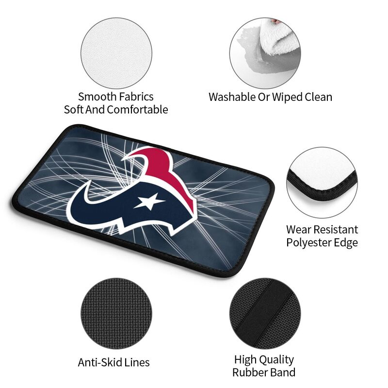 Car armrest box pad Houston Texans6 Printed central armrest box pad anti slip pad