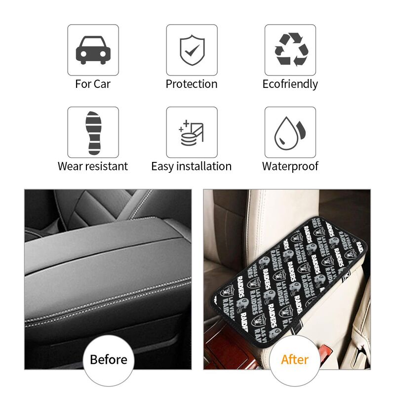 Las Vegas Raiders Printing car armrest box protective pad
