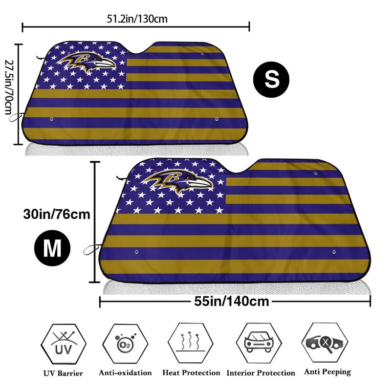 Baltimore Ravens 4 Printed car windshield sunshade (multi size) front windshield sunshade