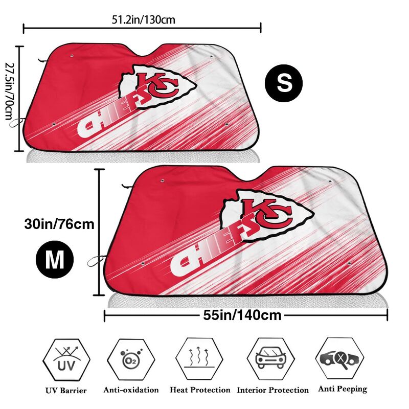 Kansas City Chiefs Print car windshield sunshade panel car windshield sunshade cover multiple sizes