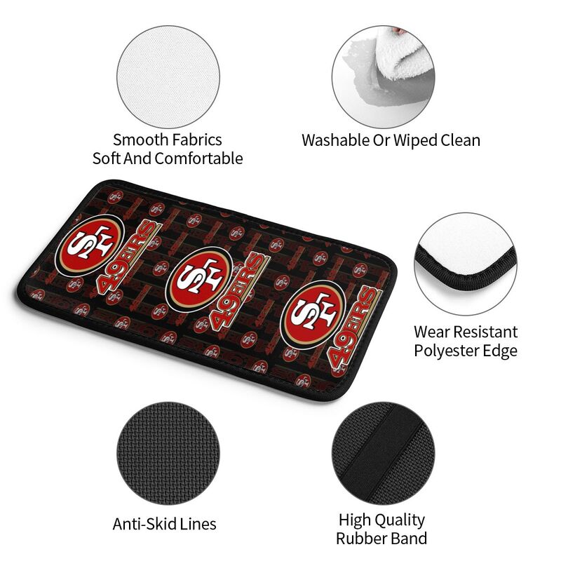 Car armrest box pad San Francisco 49ers 3 Printed central armrest box elbow pad