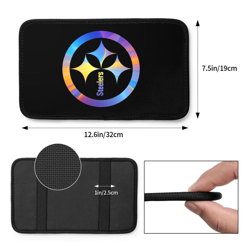 Car armrest box pad Pittsburgh Steelers 8 Printed central armrest box cushion protective pad