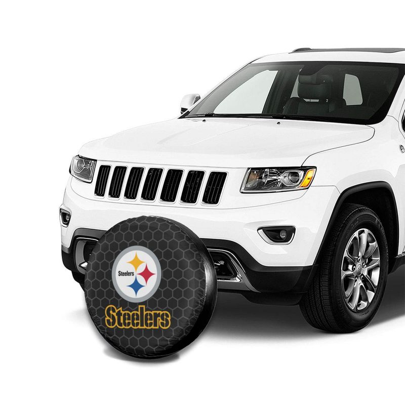 Pittsburgh Steelers 2 Grid printed car tire cover dustproof and waterproof tire cover