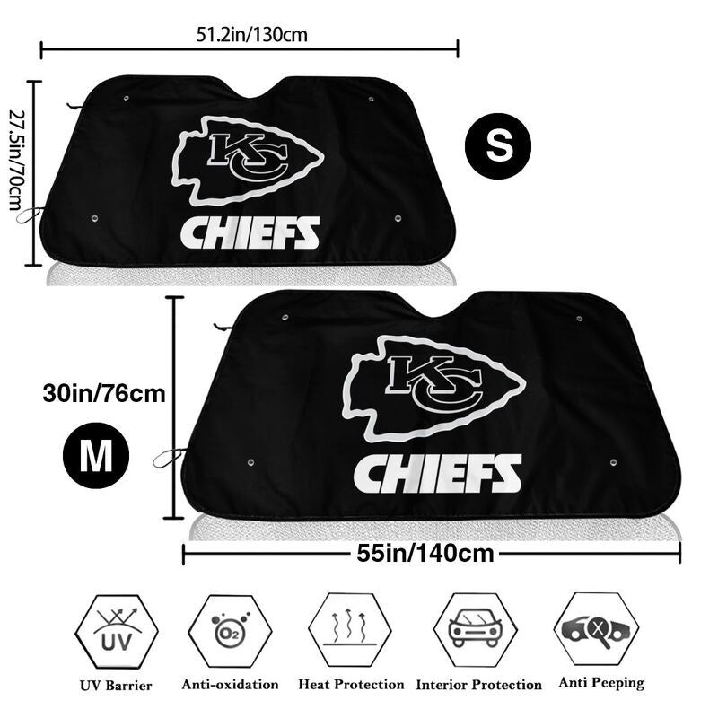 Kansas City Chiefs Print suitable for front Car windshield sunshades Car windshield sunshades