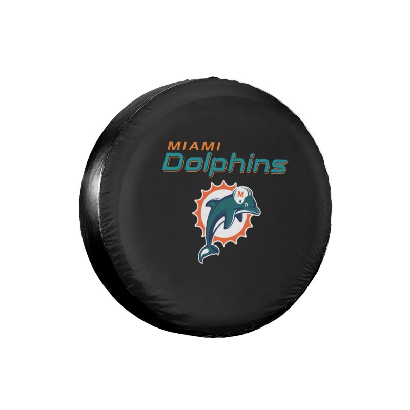 Miami Dolphins 2 Car tire protective cover waterproof and dustproof tire cover