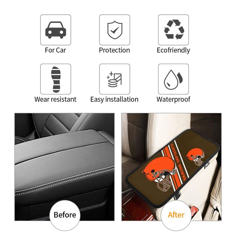 Cleveland Browns Print armrest protective cover car armrest box cushion