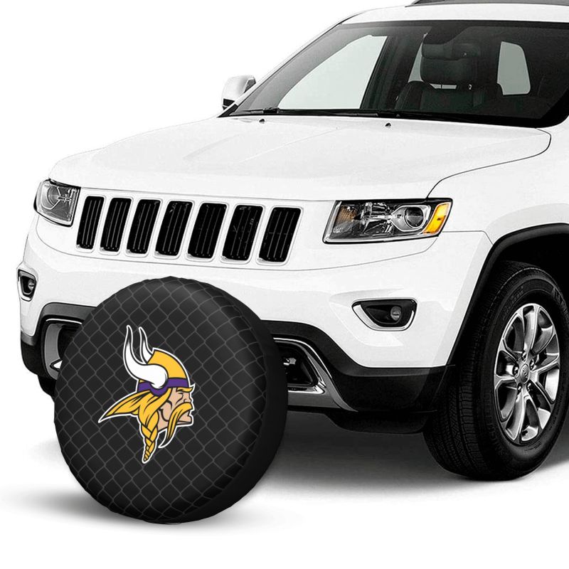 Minnesota VikingsGrid background car tire waterproof dustproof protective cover