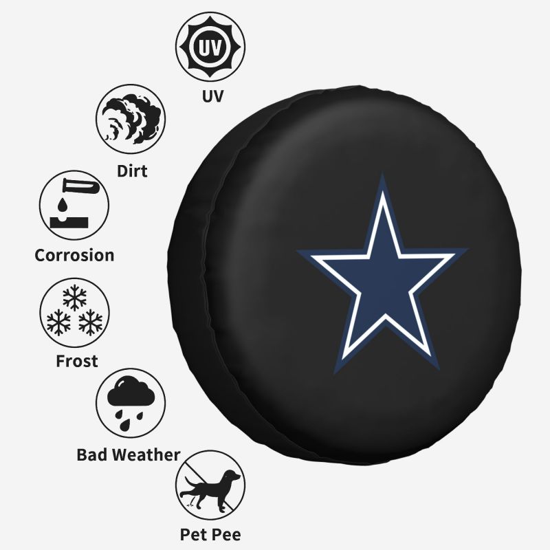 Dallas Cowboys 3 Car tire protective cover waterproof and dustproof tire cover