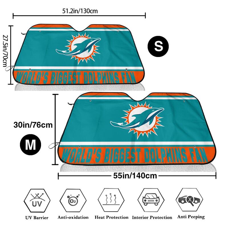 Miami Dolphins Printing is suitable for car front windshield sunshades Car windshield sunshades