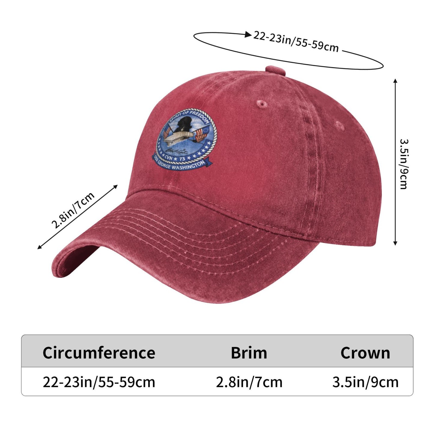 USS George Washington (CVN-73) Printed unisex baseball cap adjustable cap veteran gift